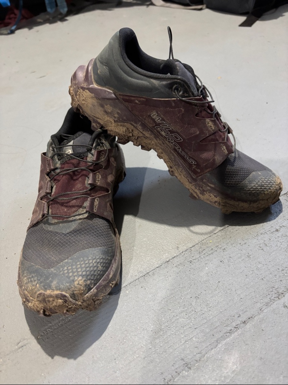 Salomon Women’s Trail Running Shoes in Burgundy and Black